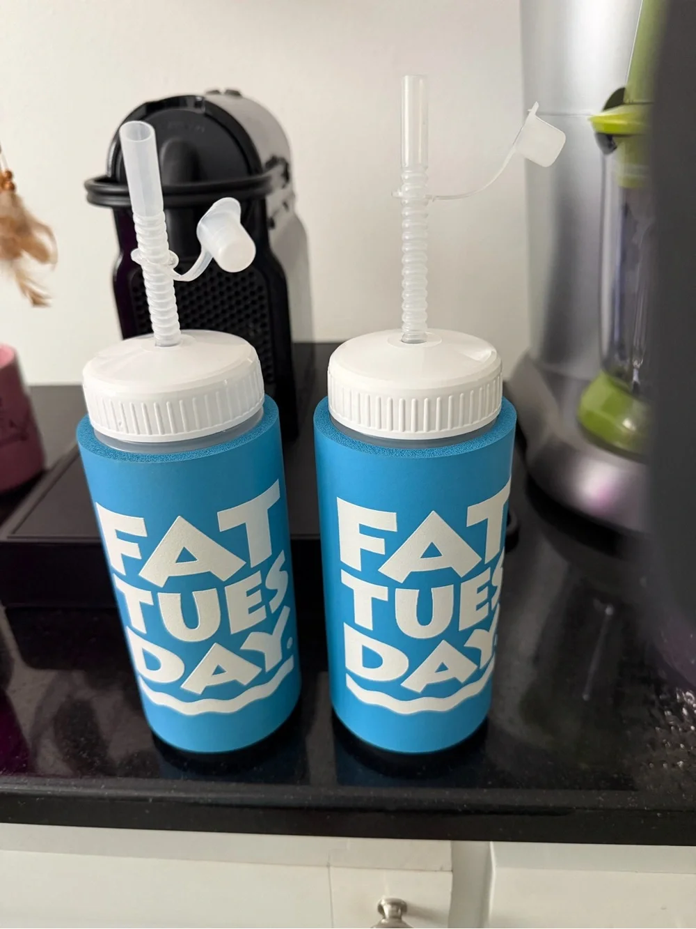 2 Fat Tuesday Refillable Insulated Frozen Drink Cups New Orleans Souvenirs